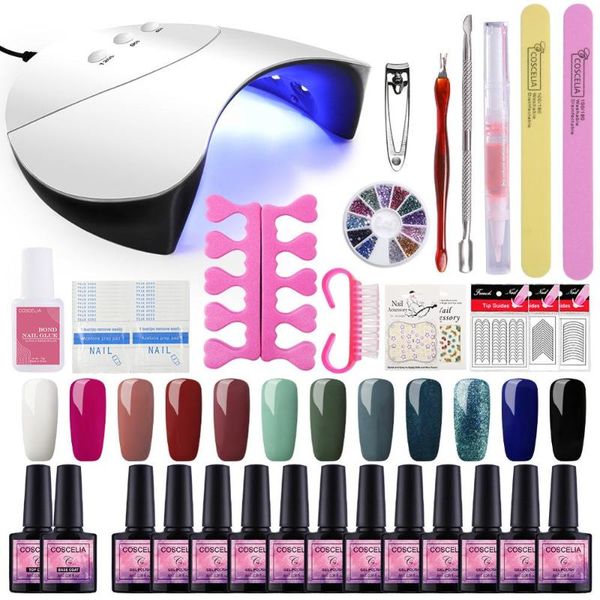 

nail art kits pro kit full manicure set 36w uv led lamp dryer gel polish for varnish brush tools set&kit