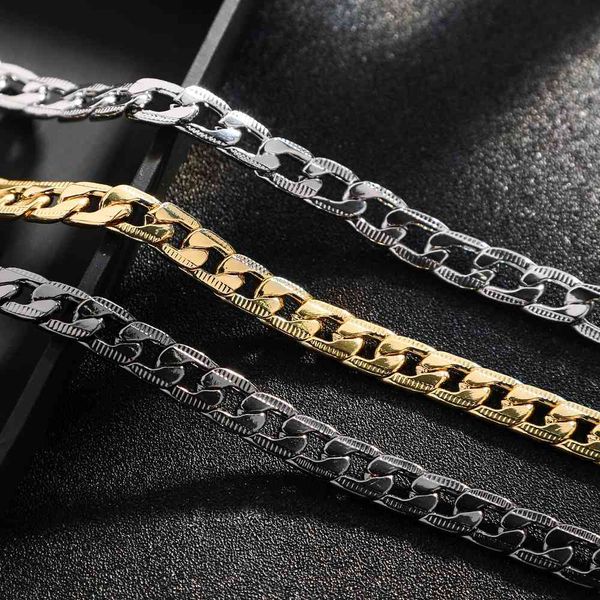 

1.8nk embossed men's neutral fashion chain full side braceletuafj, Black