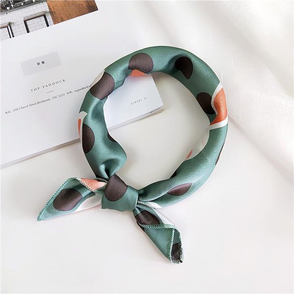 

scarves women small satin silk scarf square print wrap foulard femme handkerchief bandana neck hair skinny tie shawls 2021, Blue;gray