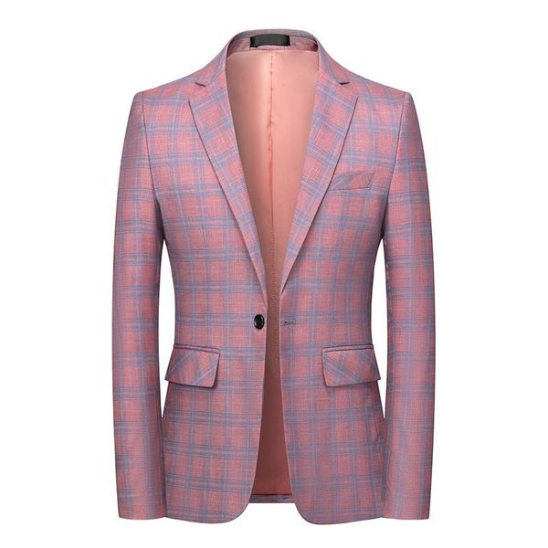 

men's suits & blazers 2021 spring plaid blazer fashion business casual slim suit jacket large size banquet wedding party club dress, White;black