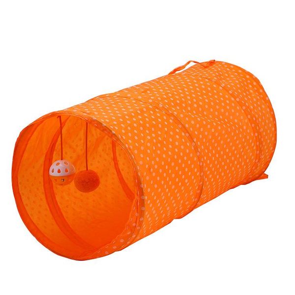 

cat toys solid color foldable polyester fabrics crossing tents toy tunnel cat-related products