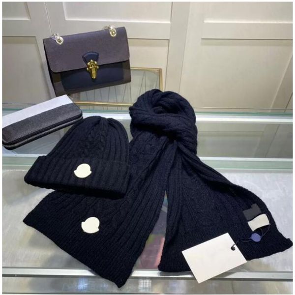 

designer scarves sets beanie knit hats fashion warm cap hat scarf for man women cpas winter shawl multiple colors quality, Blue;gray