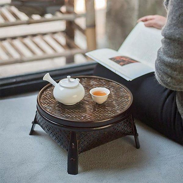 

storage baskets chinese style handmade bamboo basket lacquerware handicraft tea tray table kungfu set box