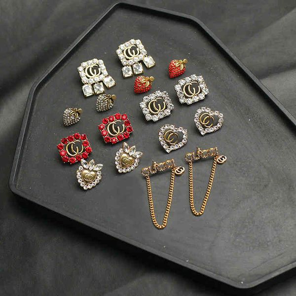 

70% off / new fashion personality strawberry diamond earrings women, Golden