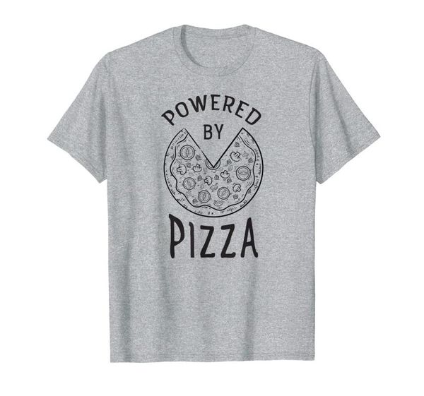 

men's t-shirts powered by pizza funny t-shirt, White;black