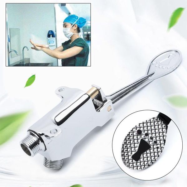 

durable single floor foot pedal control switch valve faucet cold water bathroom sink faucets