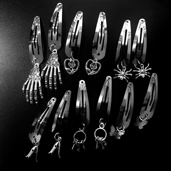 

hair clips & barrettes korean metal punk ghost butterfly key for women girls accessories harajuku spider pins, Golden;silver