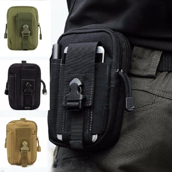 

men outdoor tactical molle pouch belt waist pack bag small pocket military running travel camping bags backpack