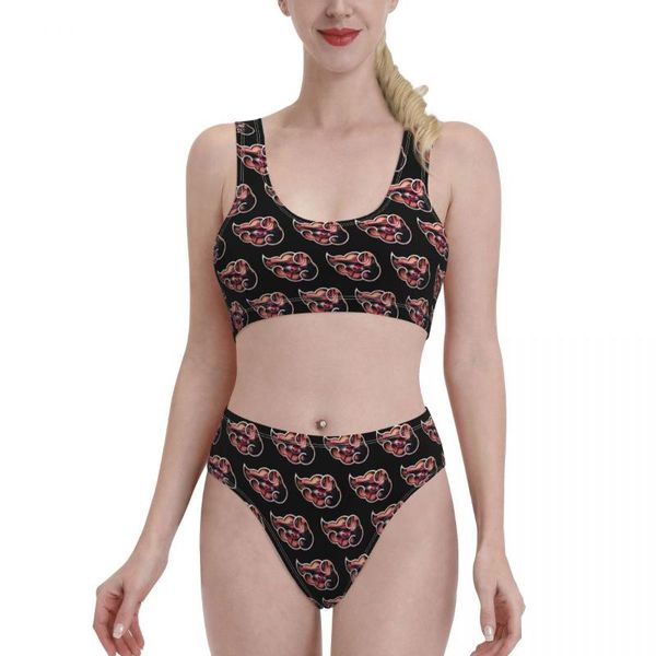 

women's swimwear anime akatsuki narus women 2021 bikinis exotic kunai graphic vintage beach wear, White;black
