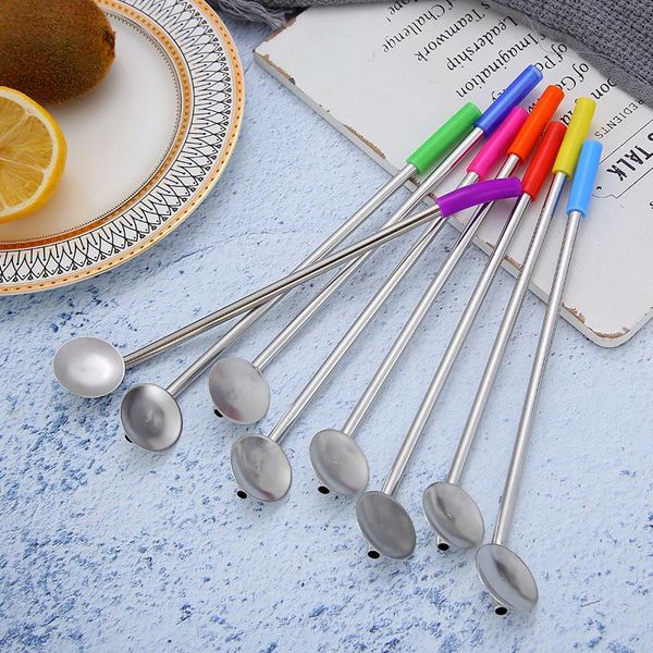 

drinking straws 1pc reusable stainless steel metal straw with tips and cleaner brush for 20/30 oz mug cup barware accessories