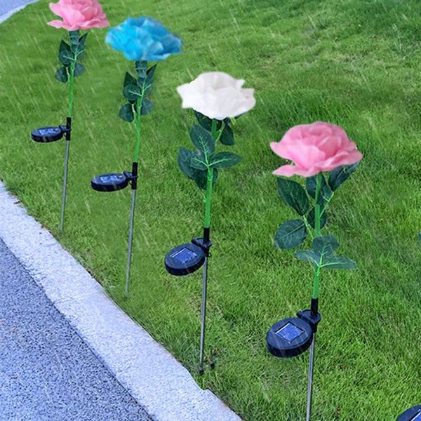 

2pc led solar light rose lantern garden decoration outdoor holiday lights landscape crafts decorative flowers & wreaths