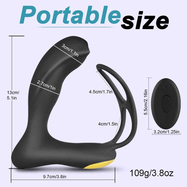 NXY VIBRADORES MASSAGER PROSTATE VIBRADOR ANCULADOR DUPLO BUMP Plug Plug Wireless Produtos adultos Atraso ejaculação anel Brinquedos sexuais para homens 1118