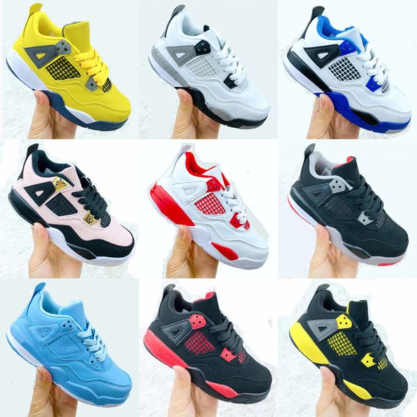 

kids 4s pink iv basketball shoes outdoor sports sneaker sail muslin 4 og fire red white oreo cool grey pure money bred motorsports pale citr, White;red
