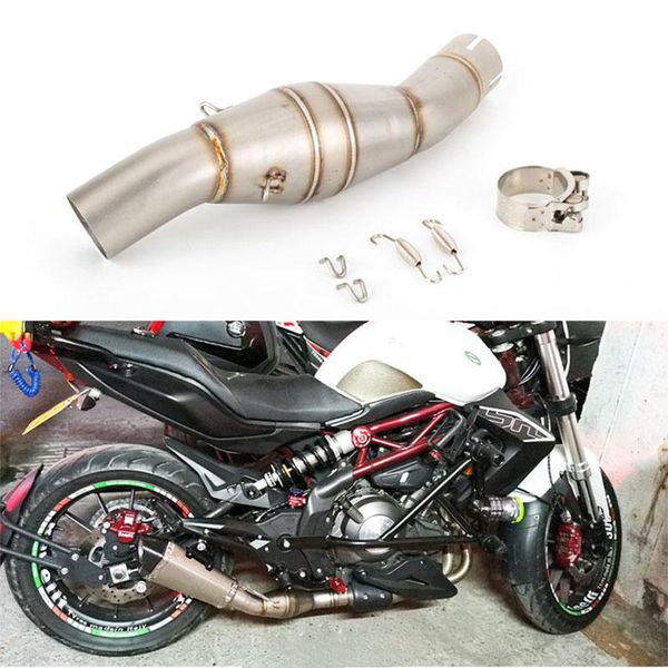 

50.8mm motorcycle for benelli bj300gs bn300 exhaust middle pipe motorbike muffler mid link escape moto system