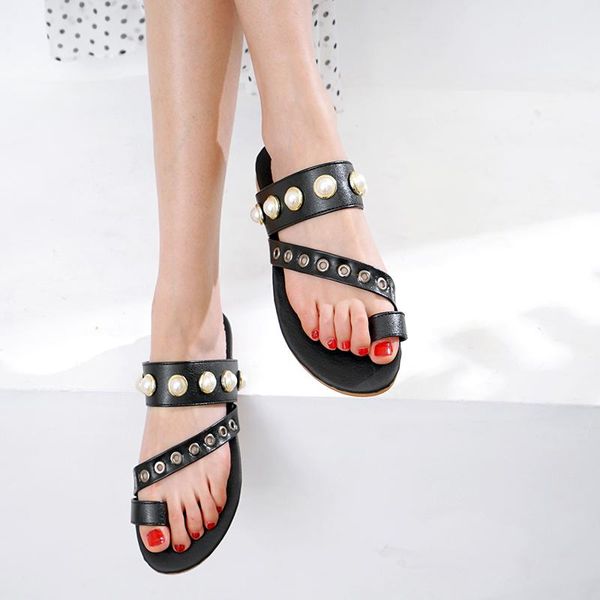 

all melody 2021 arrival summer women slides flip flops 1.5cm flat sandals sandalias de mujeres black siliver plus outside slippers