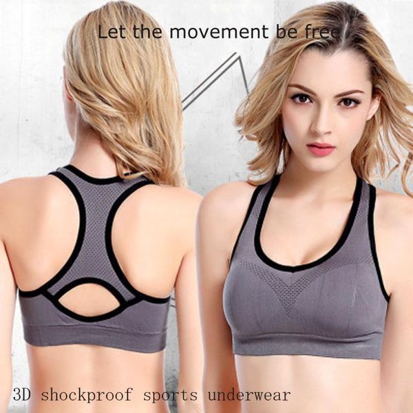 

gym clothing women fitness bra padded compression sport sportswear quick dry elastic crop running 20, White;black