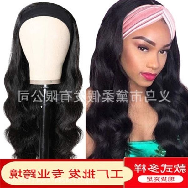 

curly long fashion scarf hair new chemical fiber wig headgear, Black