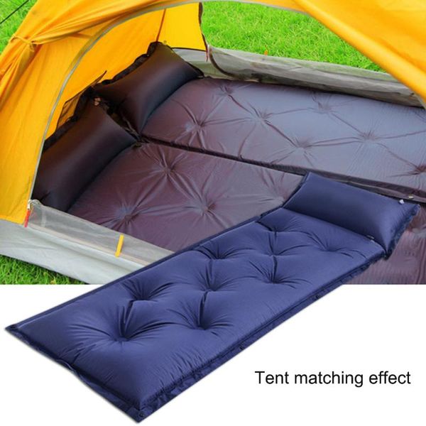 

portable camping sleeping pad quick automatic inflation air mattresses moisture-proof hiking trekking sleep bed with pillow outdoor pads