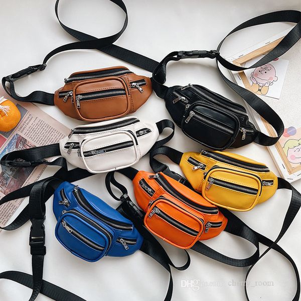 

2021 boys girls casual handbags autumn/winter retro pu baby kids chest bag children zipper crossbody one shoulder bags zero wallet f792, Black