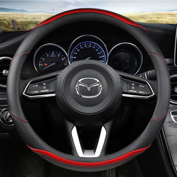 

steering wheel covers micro fiber leather car cover for cx-3 cx-4 cx-5 cx-7 cx-9 3 axela 6 gh gj demio anti-slip funda volante