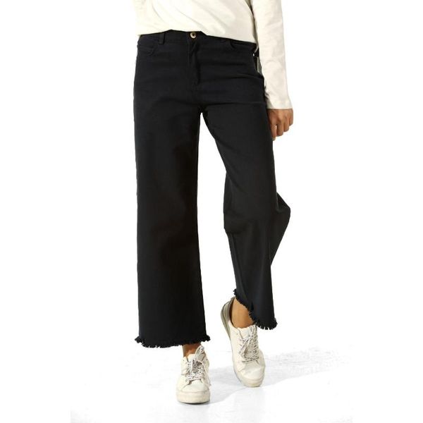 

women's pants & capris hijab wide leg tassel trousers, Black;white