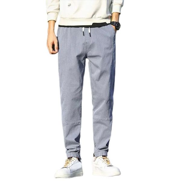 

men's jeans loose stretch harem trousers fall casual overalls long pants, Blue