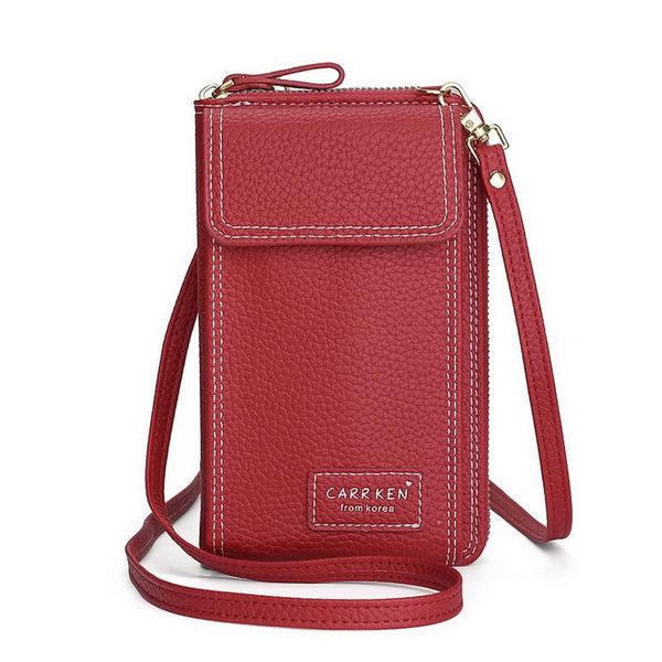 

evening bags fashion leather phone handbag women card wallets crossbody clutches brand strap holders shoulder zipper pockets bag high qualit