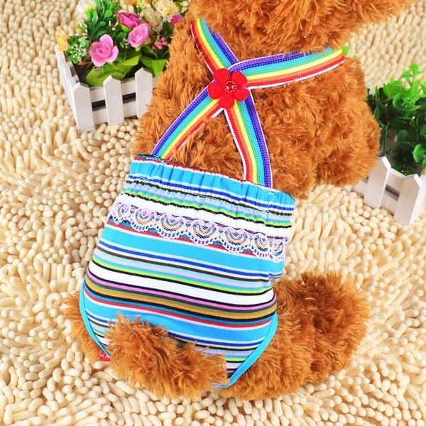 

dog apparel fashion cotton clothes cute suspender stripe physiological pants or small and medium pet with 4 colors