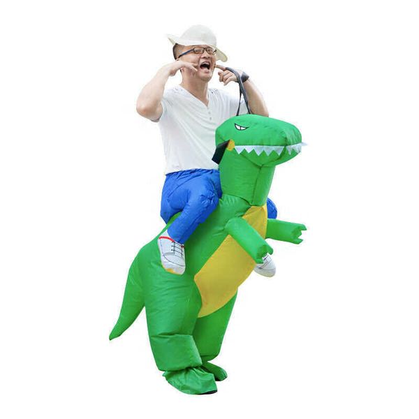 

christmas gift dinosaur inflatable costume for girls boys kids blow up halloween q0910, Blue