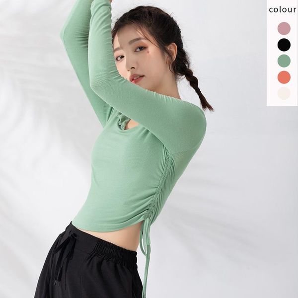 

yoga outfit 2021 workout clothes women's long-sleeved sports are thin running t-shirt tight-fitting autumn activewear