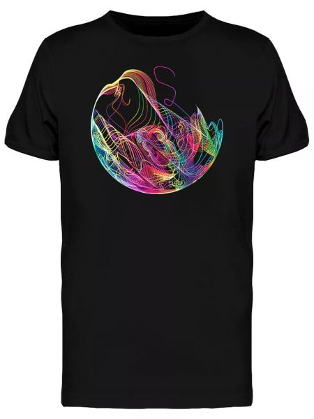 

moving colorful lines graphic men's tee -image by shutterstock, White;black