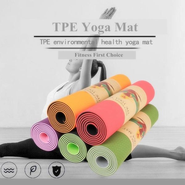 

yoga mats for fitness tasteless tpe 6mm double layer pads gym women workout accessories pilates sport body shaping
