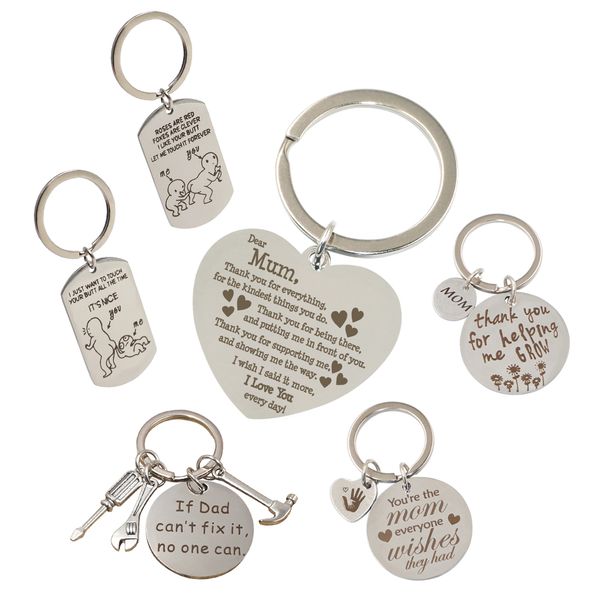 

30 Patterns Mothers Day Gift Funny Keychain Romantic Gifts for Girlfriend/Boyfriend/Mom/Dad Fathers Day Birthday Party Favors