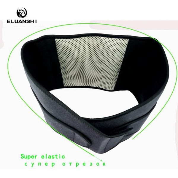 

self heating ajustable neoprene tourmaline back lumbar waist brace support pillow seat for belt fitness sport accessories adult, Black;gray