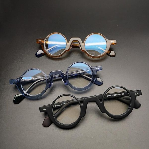 

fashion sunglasses frames acetate small round glasses men women retro vintage optical frame transparent prescription eyeglasses eyewear, Black