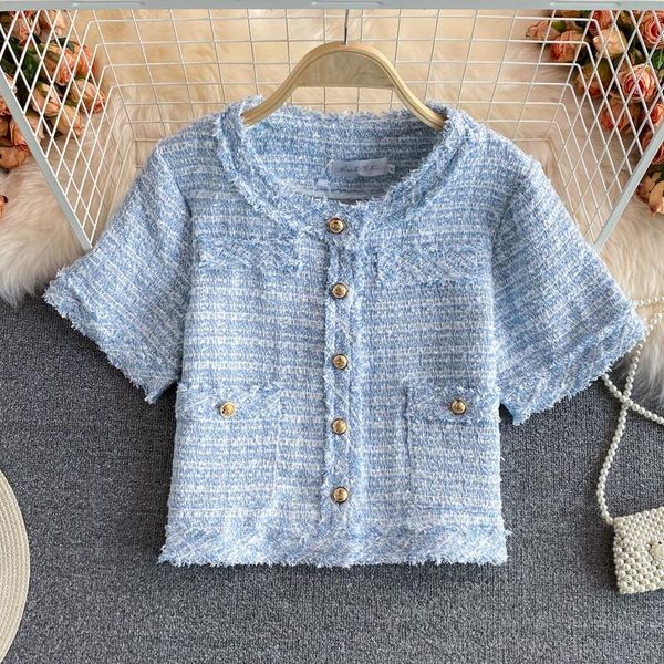 

women's jackets 2021 summer korean fashion vintage cardigan coat women crop casual tweed coats female streetwear outwear, Black;brown