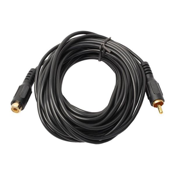 

audio cables & connectors 25ft 7.6m single rca phono male jack to female extension o cable gold plated plug