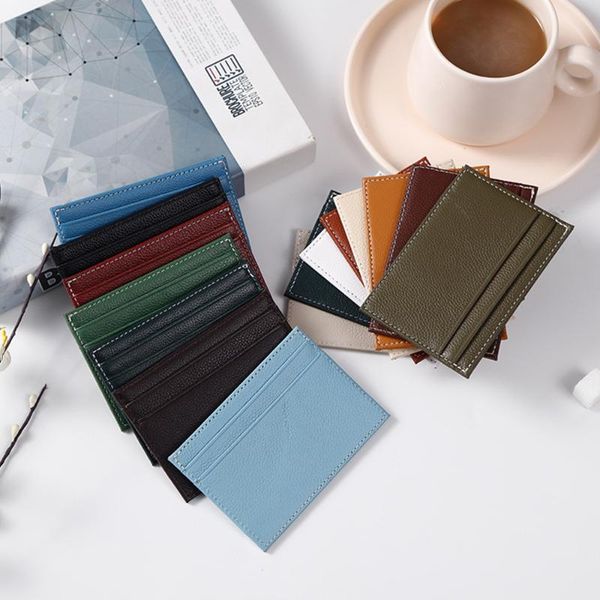 

card holders 2021 adisputent fashion ladies pu leather mini wallet key holder zip coin purse clutch bag purses thin bags, Brown;gray