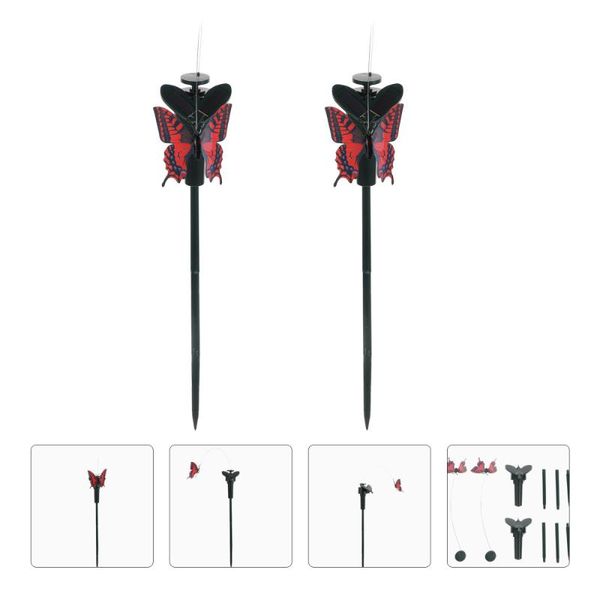 

cat toys 2pcs solar stakes fake fluttering insects (random color)