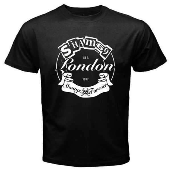 

new sham 69 band logo men's black t-shirt size s to 3xl, White;black