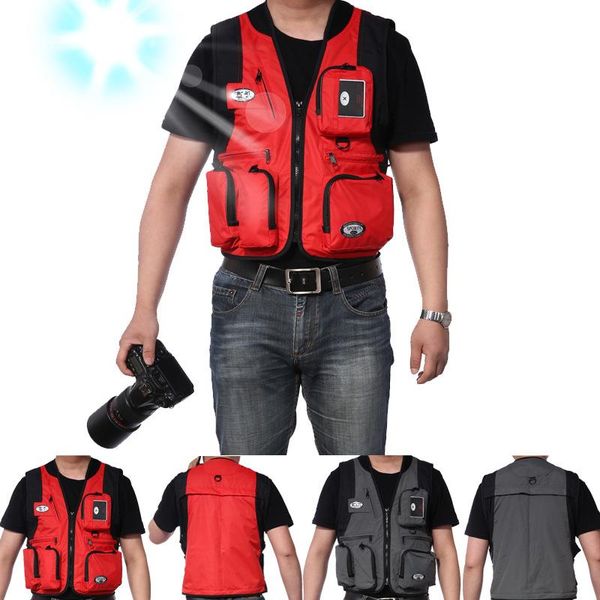 

hunting jackets mounchain outdoor thin muti-pockets fishing vest pography life safety flying, Camo;black