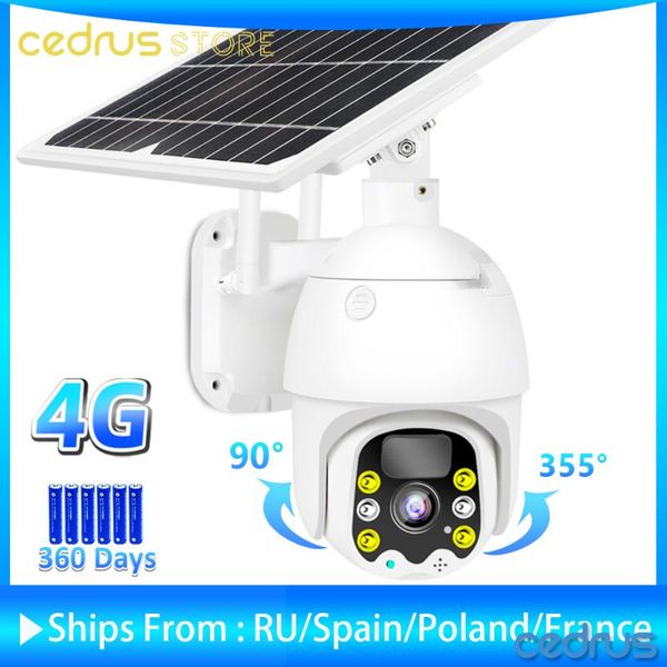 

cameras 4g 8w solar ip camera sim card 1080p hd outdoor wifi 3g wireless speed dome cctv security battery long standby