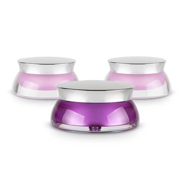 

storage bottles & jars 10pcs cosmetic containers acrylic with lids plastic pot flying disk shape pink cream jar empty packing foil caps purp