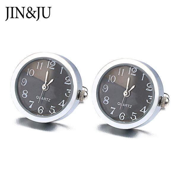 JINJU Camicia Formale Orologio Gemelli Per Uomo Orologio Funzionale di Lusso Rotondo Gemelli di Nozze Regalo Festa del Papà Gemelos Camisa