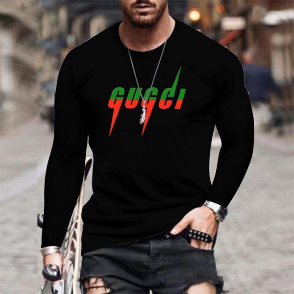 

men's t-shirts 2021 summer 3d gu classic harajuku pure color print round neck long sleeve fashion street casual plus size, White;black