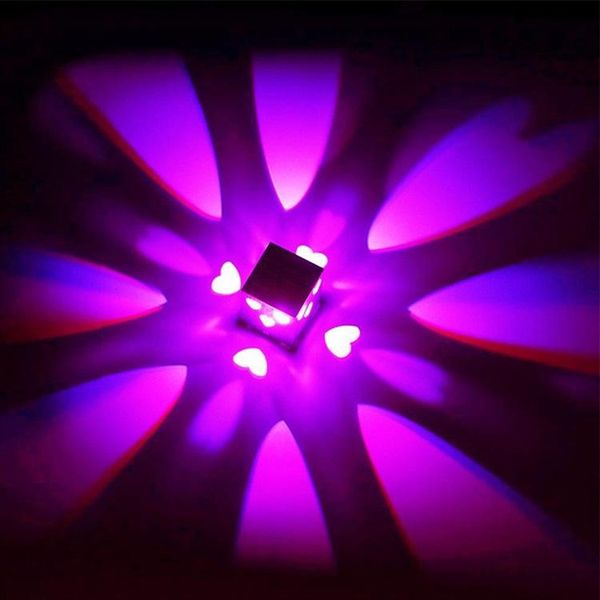 

wall lamp led square love form web aluminum concise originality aisle corridor background colorful .