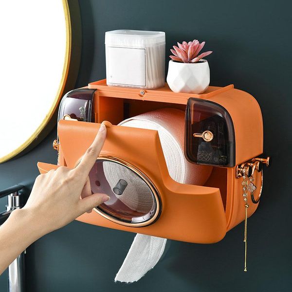 

toilet paper holders wall mounted holder durable creatives tissue storage box with drawer for bathroom lc