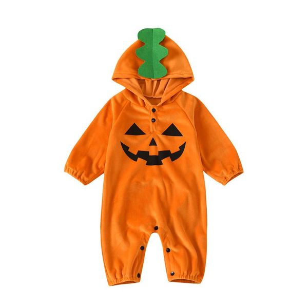 

jumpsuits baby boy girl halloween pumpkin romper 3-24m infant toddler holiday festival costume fleece long sleeve hooded jumpsuit outfits, Blue