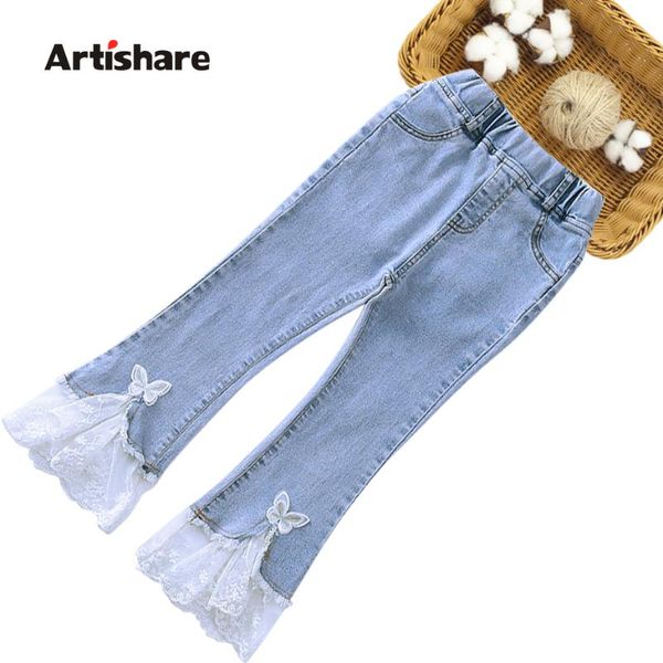 

jeans girl lace girls appliques kids patchwork children's summer clothing 6 8 10 12 14, Blue