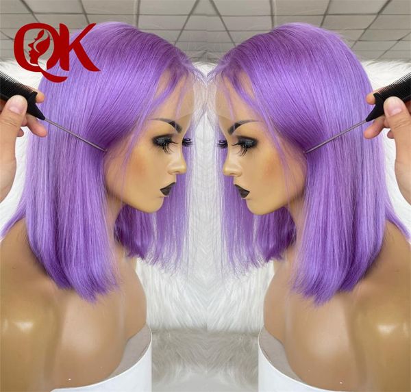 

lace wigs queenking hair 13x4 front human straight 150% color bob brazilian preplucked, Black;brown